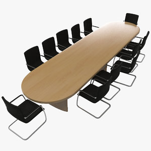 3ds max conference table chairs