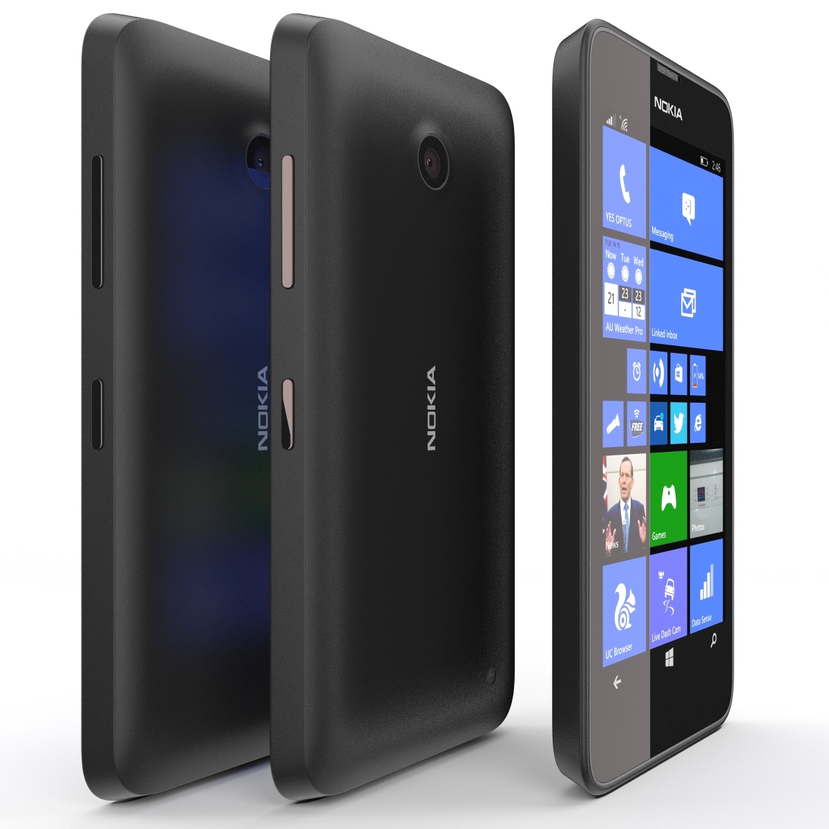诺基亚lumia 630 635黑色3d模型