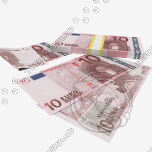 3d model 10 euro banknote