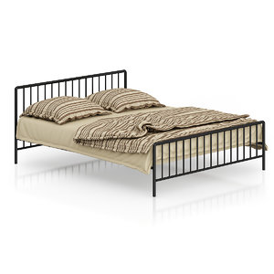 metal striped bed 3d model