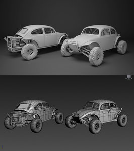 3d model buggy pack ready
