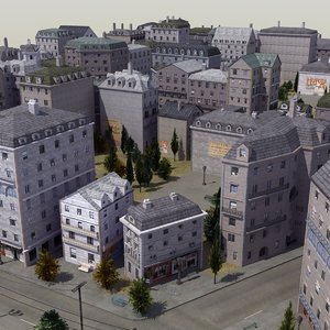 european city street 3d model