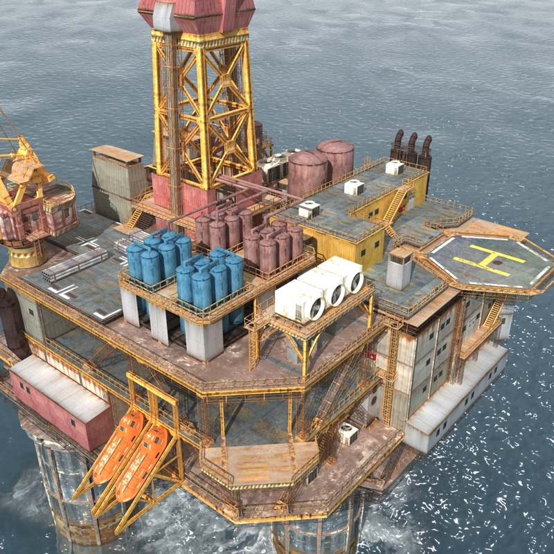 Oil Rig Platform 3d Model 0691