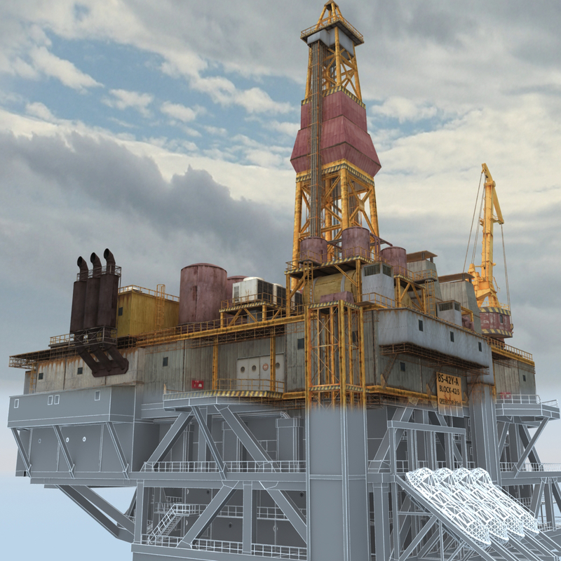 oil rig platform 3d model