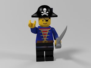 lego pirate character 3d model