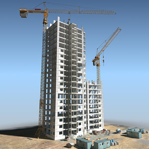 construction scene 3d model