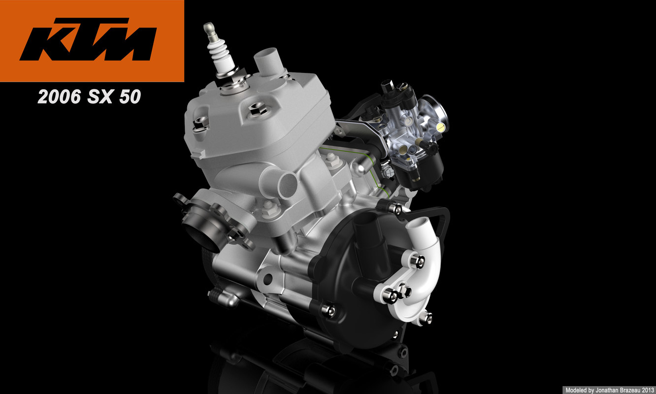 Ktm 50 Sx Engine 3d Model