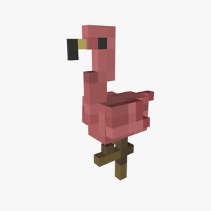 3d model flamingos dig build