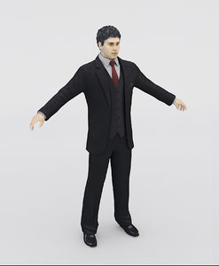 realistic man suit 3d model