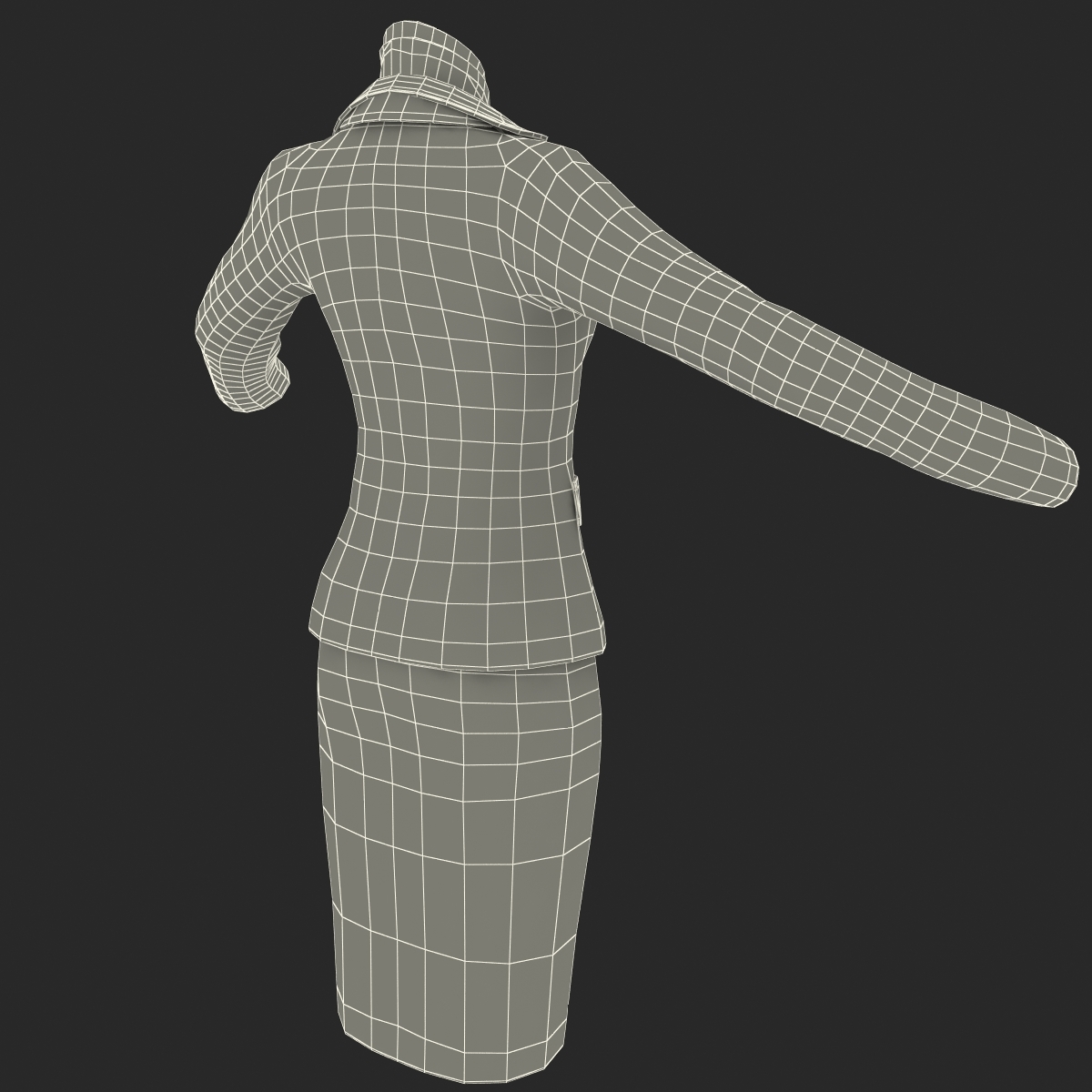 女乘务员衣服3d模型 - turbosquid 832562