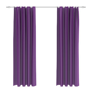 3d model violet curtains