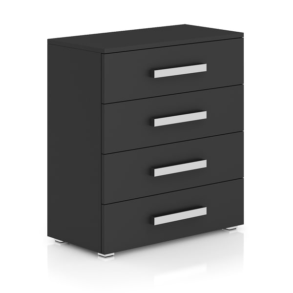 3d model of dark-grey cabinet drawers