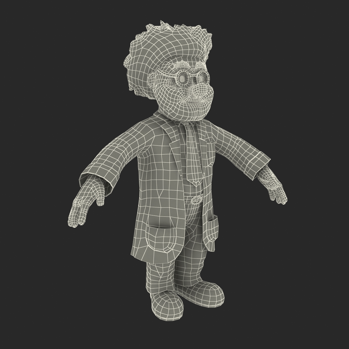 3d cartoon scientist rigged model