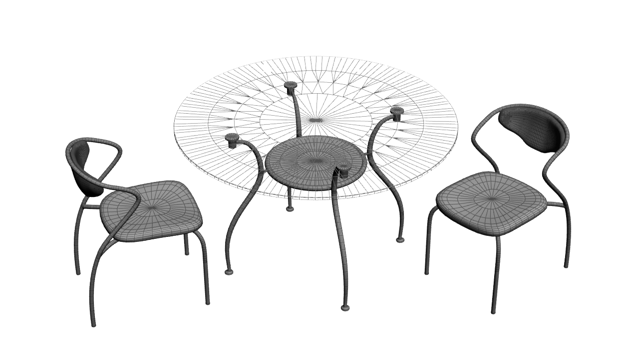 3d model kitchen table chairs