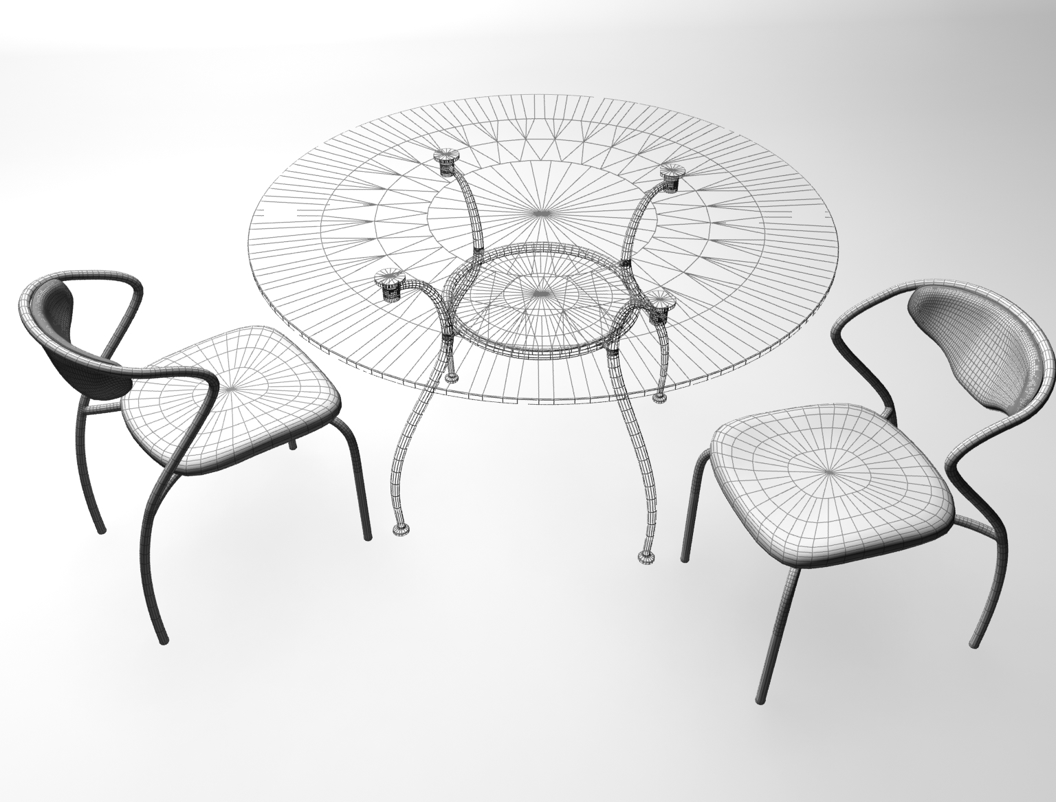 3d model kitchen table chairs
