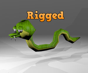 rigged monster snake 3d model