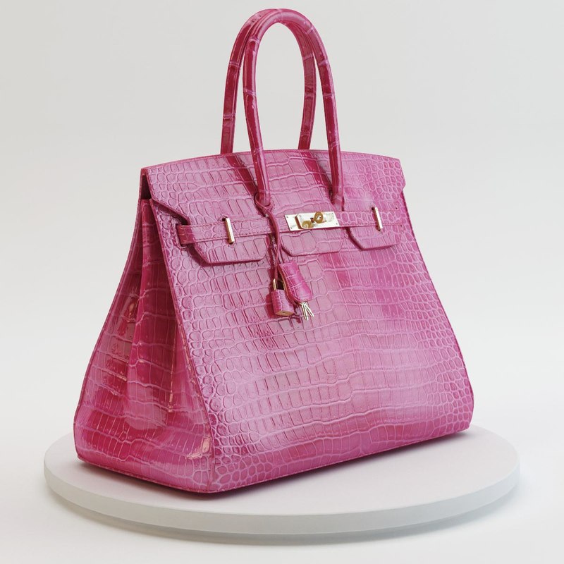 3d model - hermes birkin crocodile