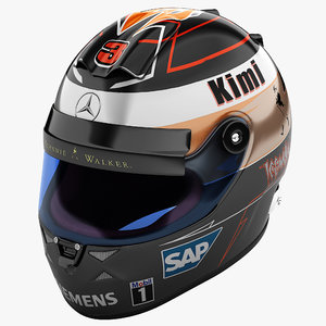 racing helmet mercedes 3d model