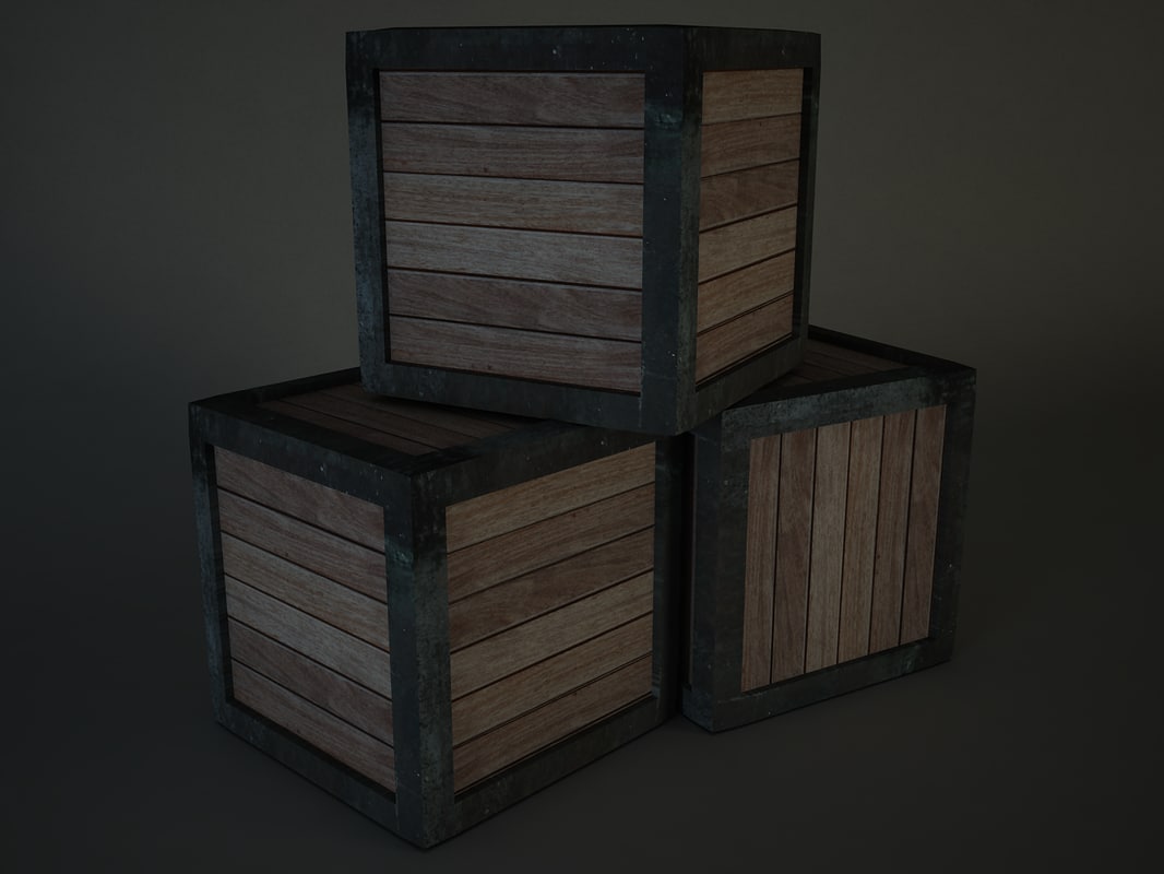 free wooden crate 3d model