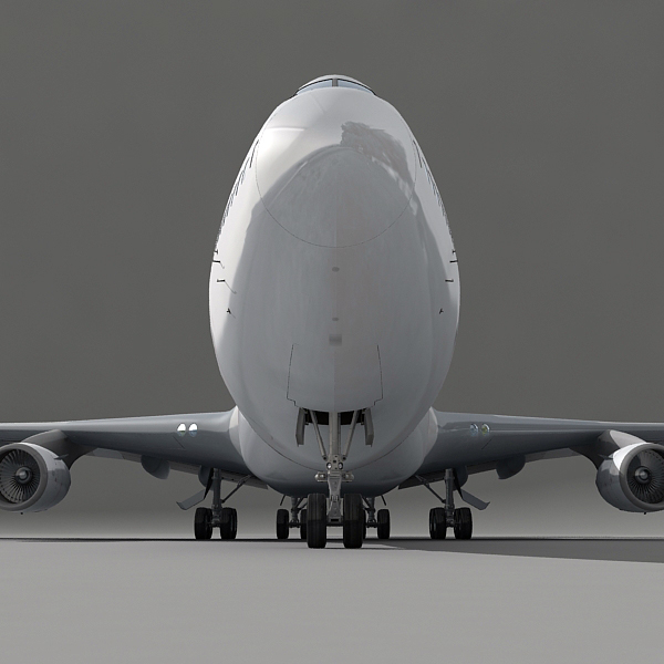 波音747-400通用白色3d模型
