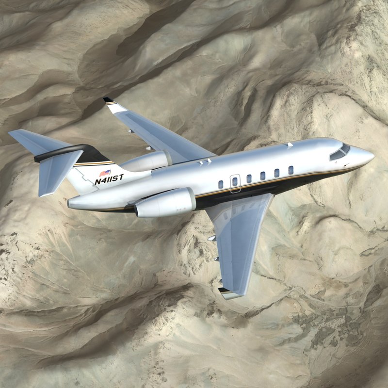 bombardier cl-350 business jet 3d model
