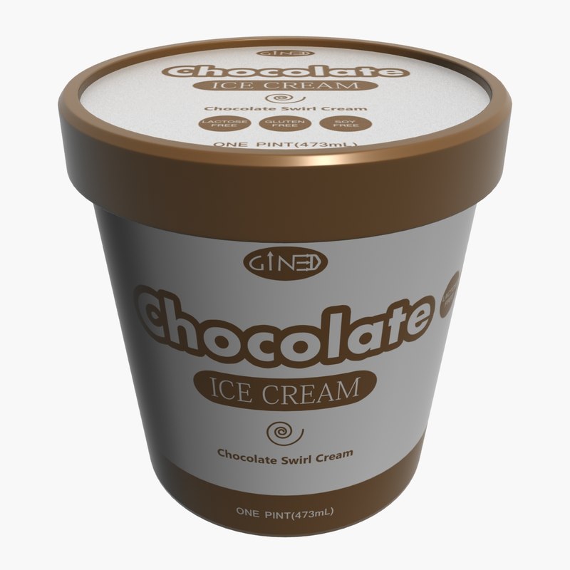 3d ice cream pot  chocolate model