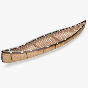 3d model paddle canoe b