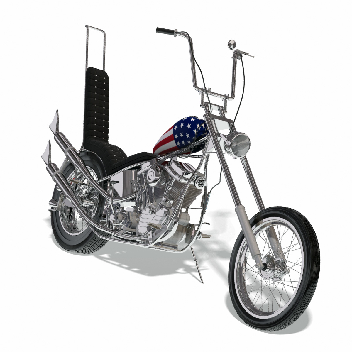 Easy Rider Motorcycle 3d Model 