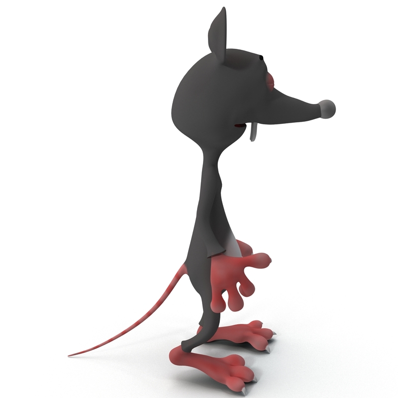 3d model cartoon rat rigged