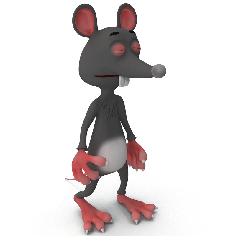 3d model cartoon rat rigged