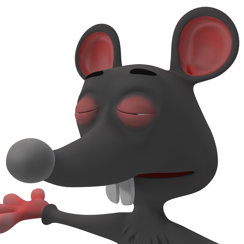 3d model cartoon rat rigged