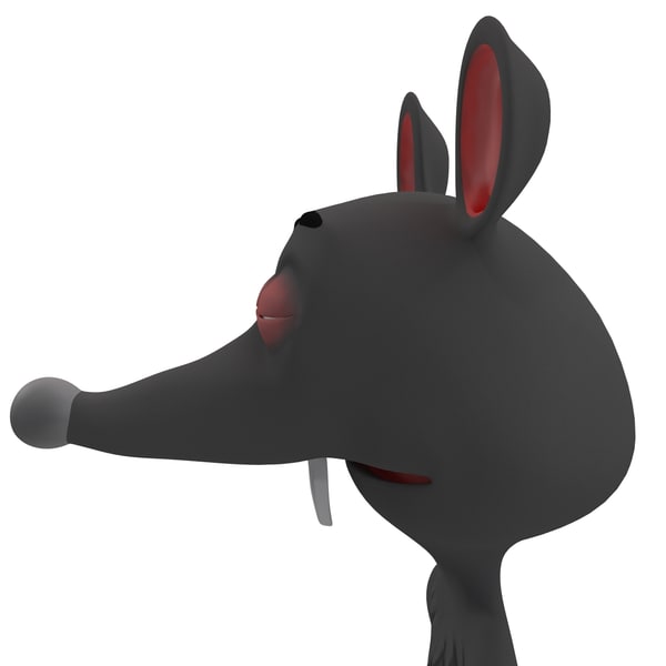 3d model cartoon rat rigged