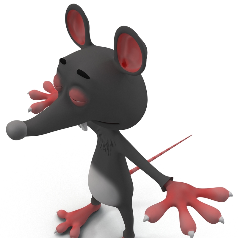 3d model cartoon rat rigged