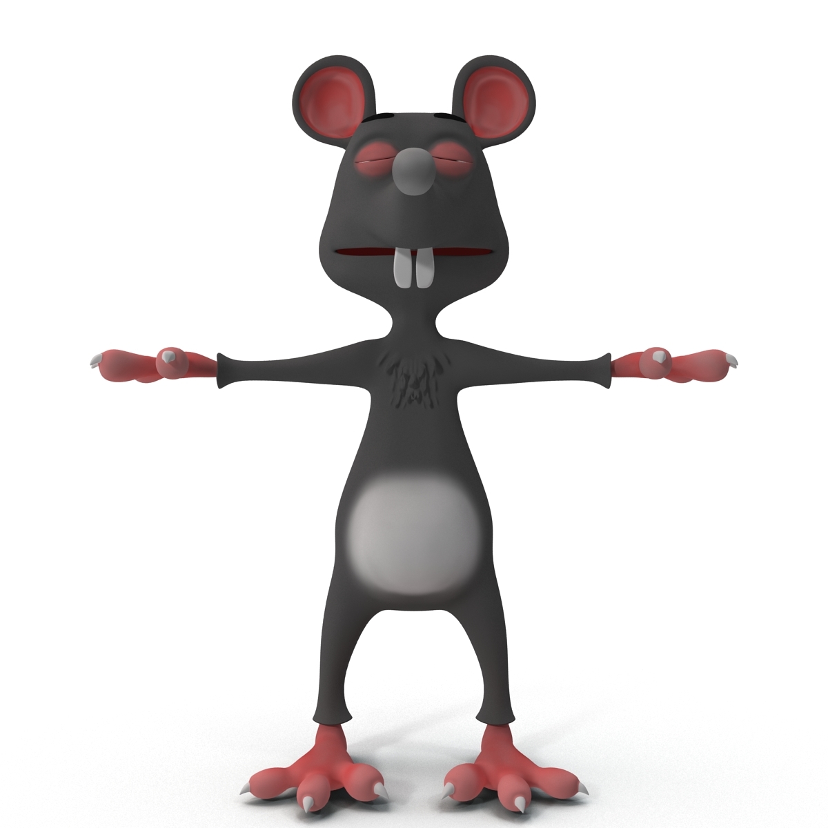 3d model cartoon rat rigged