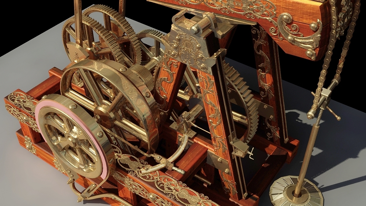 3ds max oil rocking machine