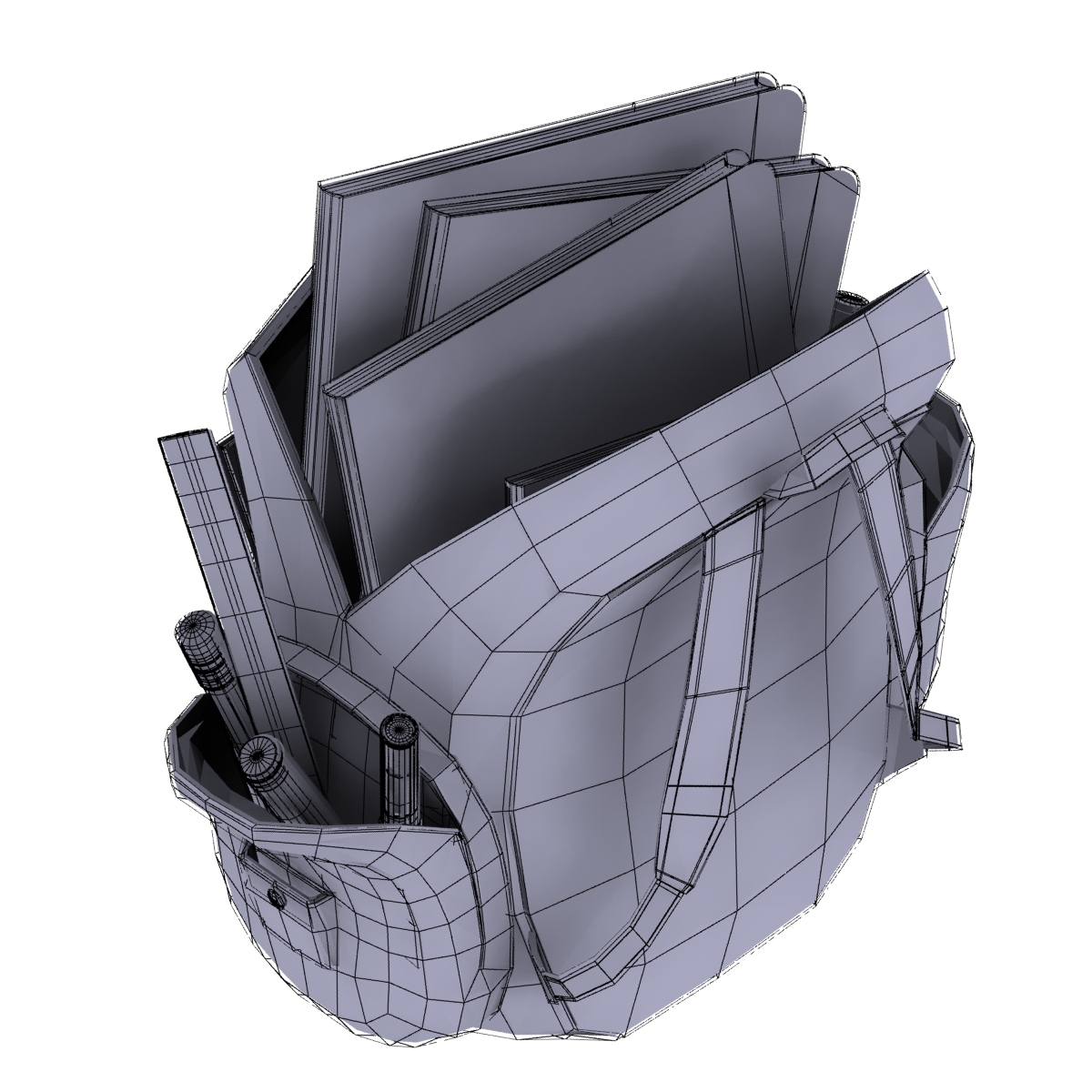 3d model school bag