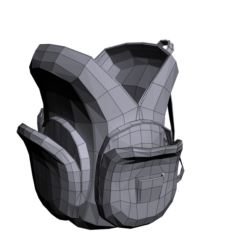 3d model school bag