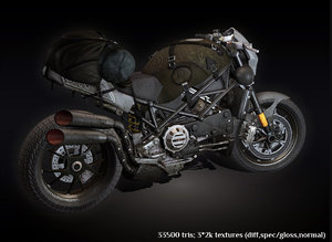 post apocalyptic motorcycle 3d model