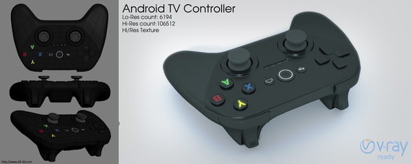 android tv controller 3d model