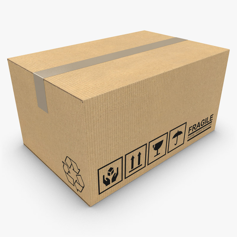 3d model of cardboard box