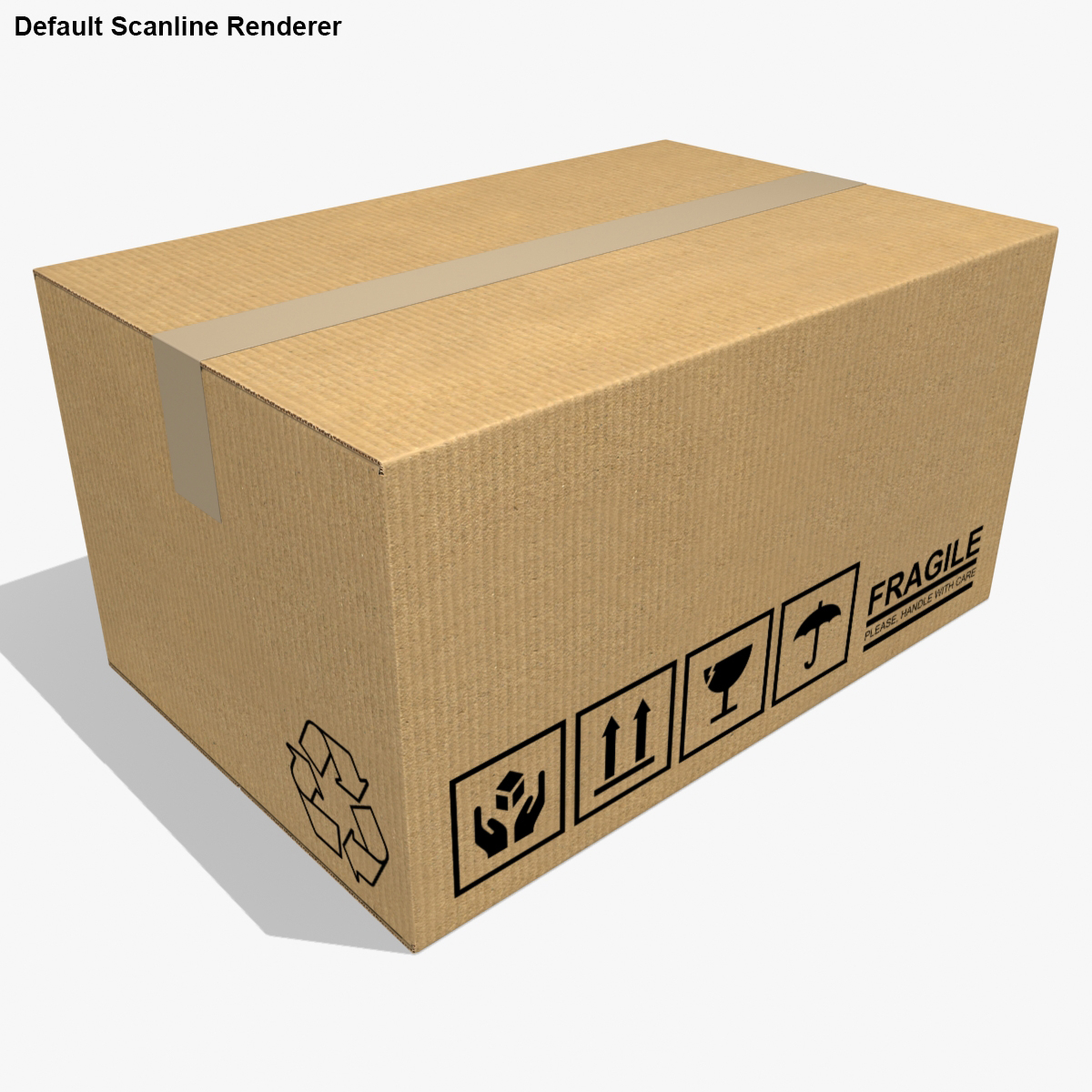 3d model of cardboard box