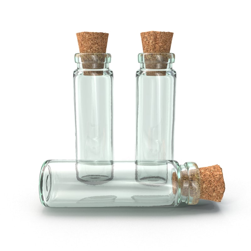 glass bottles corks c4d