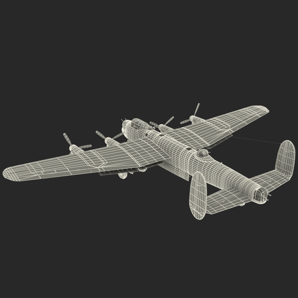 3d British Heavy Bomber Avro Lancaster Model