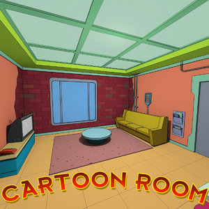 futuristic cartoon room 3d max