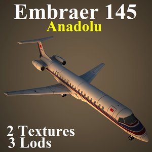 embraer anadolu low-poly 3d model