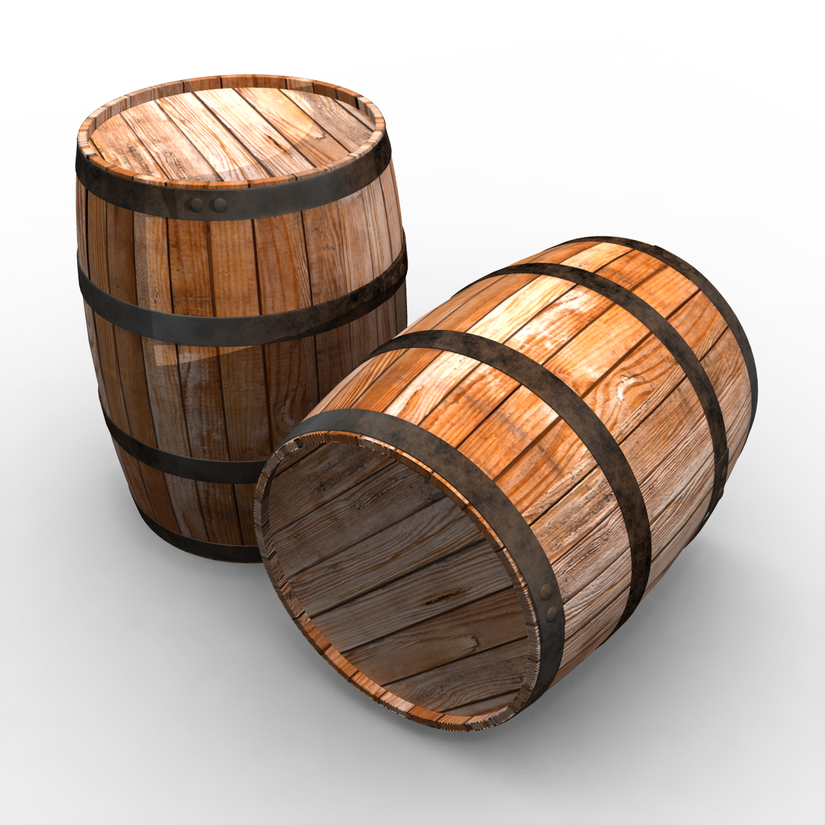 3d model wine barrel