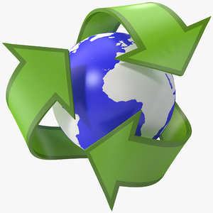 3d model recycling symbol 2
