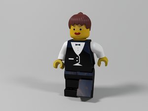 3d model restaurant waitress lego character