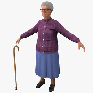 3d model elderly woman