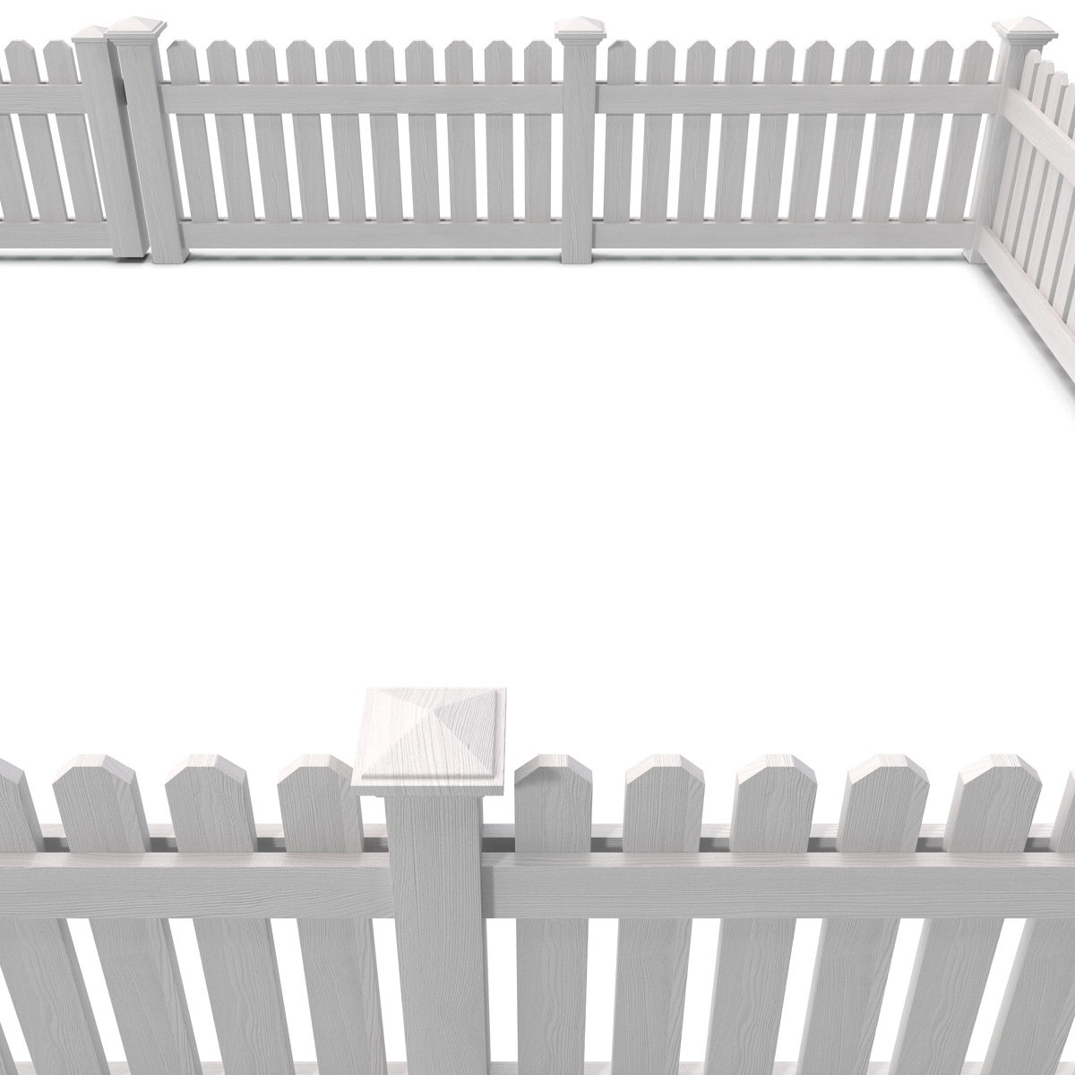 3d model picket fence